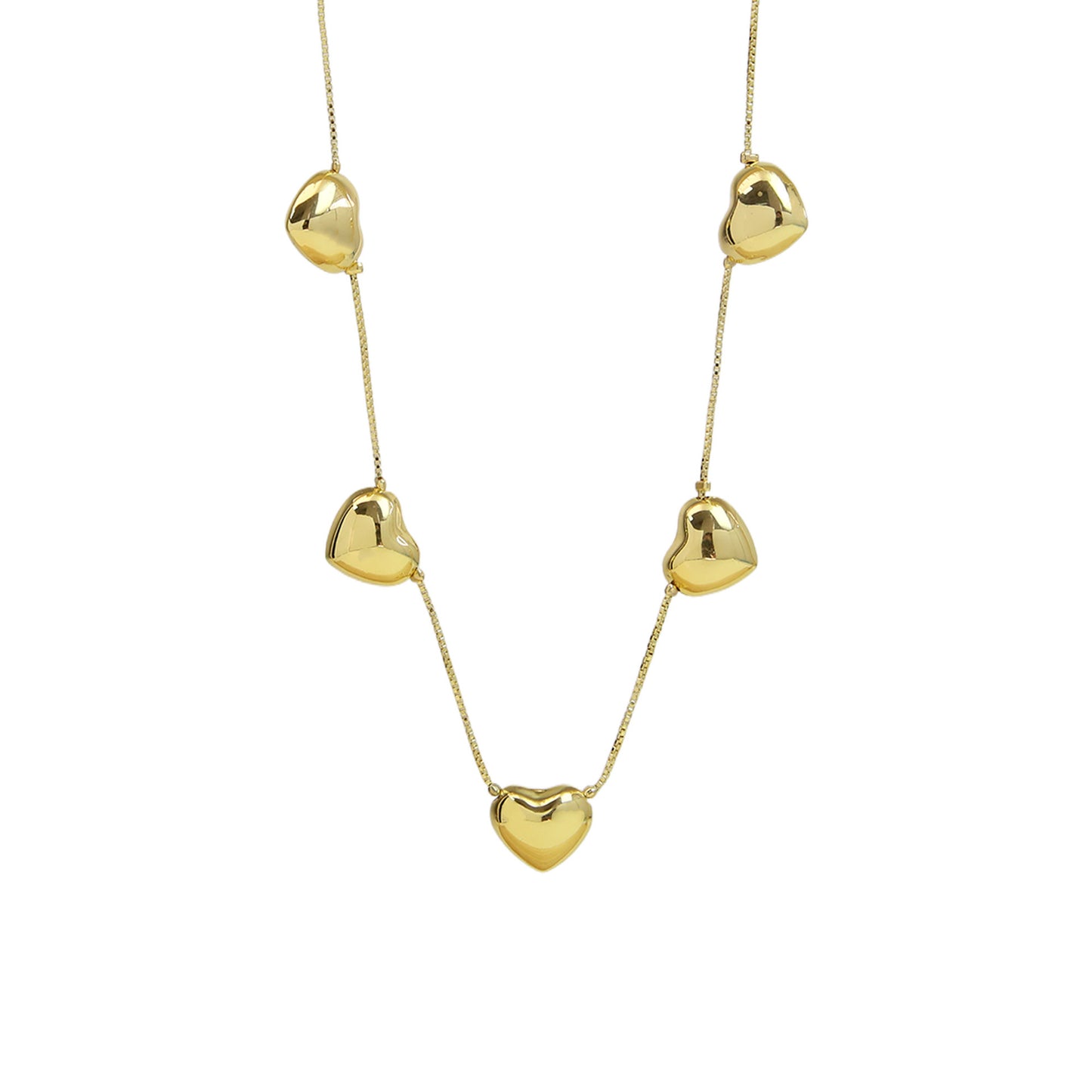 Collana cuori placcati oro