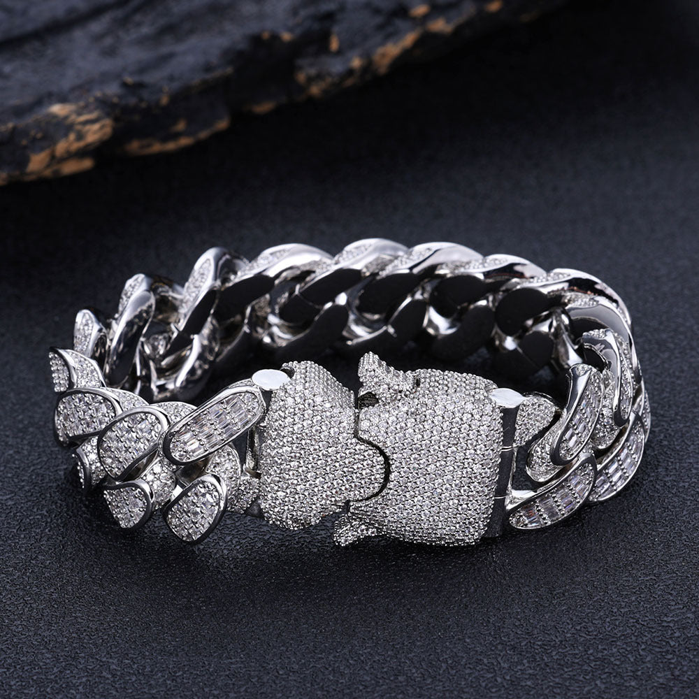 Collana catena cubana tre file