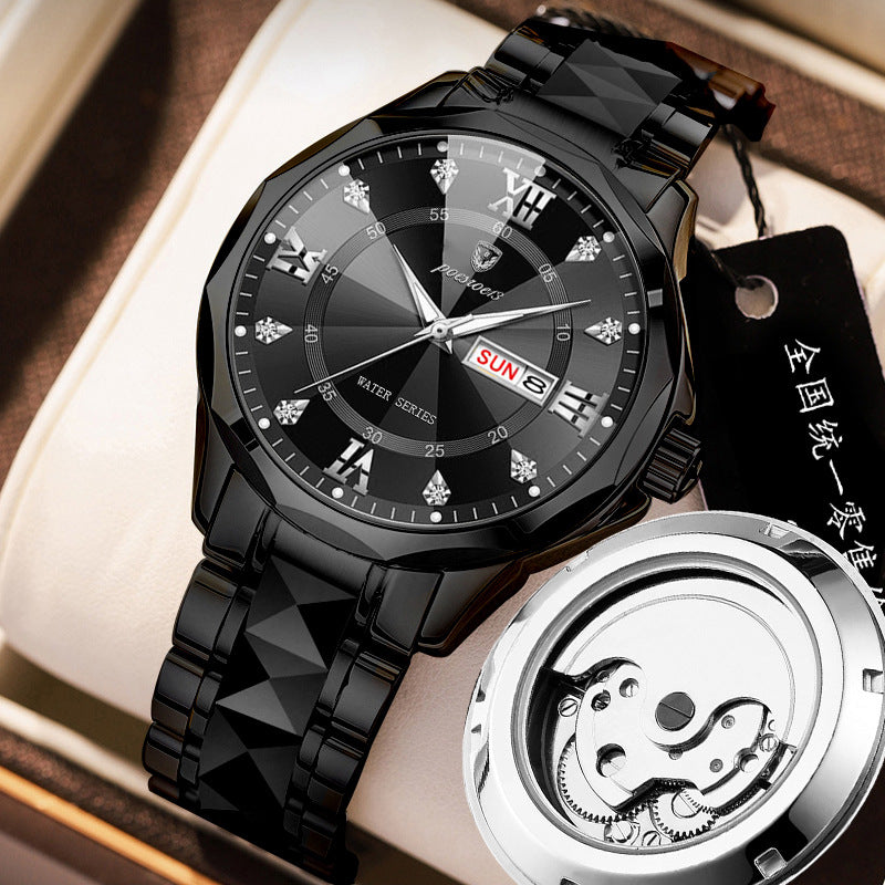 Orologio meccanico scheletrato da uomo fondo trasparente