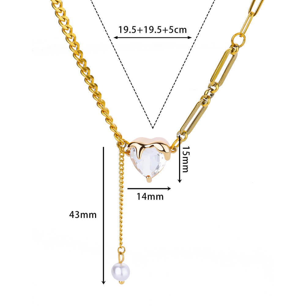 Collana cuore zircone semplice