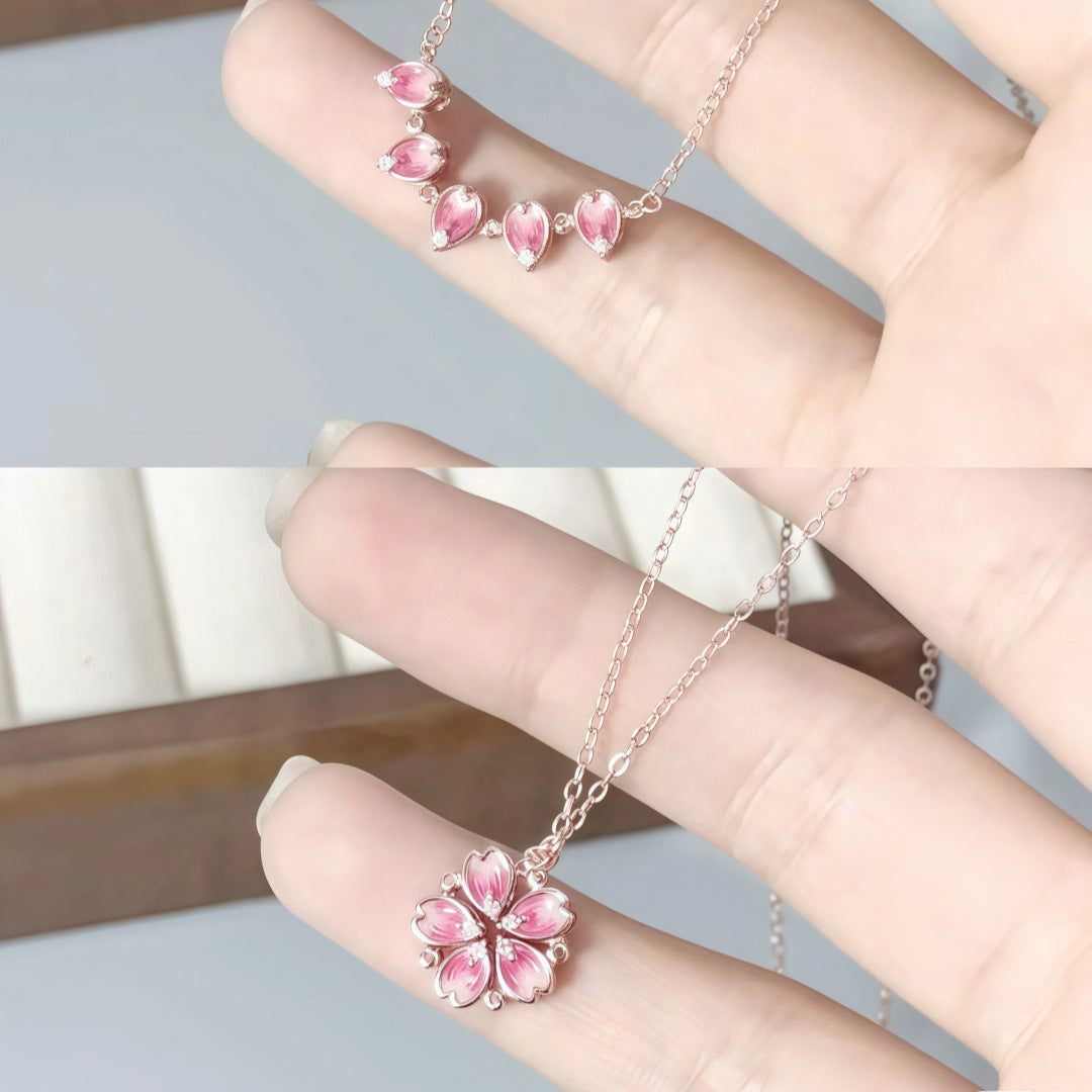 Collana floreale argento minimalista da donna