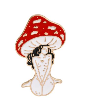 Spilla fungo rosso per bambina