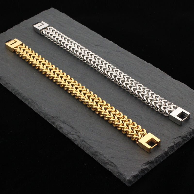 Bracciale catena cubana doppio retrò