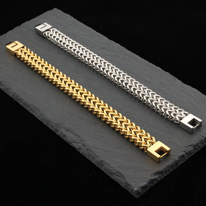 Bracciale catena cubana doppio retrò