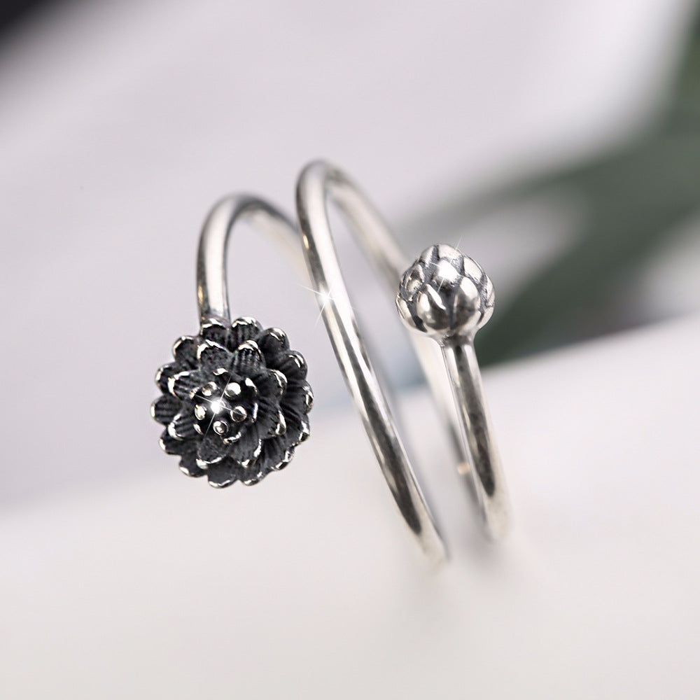 Anello loto argento personalizzabile