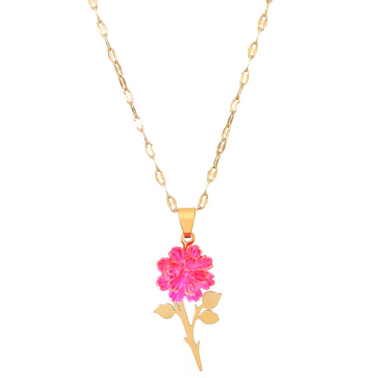 Collana rosa titanio