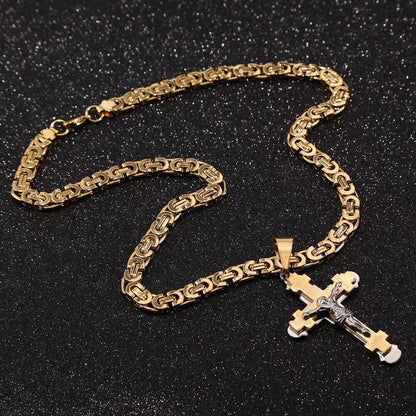 Collana con ciondolo croce acciaio inox