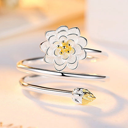 Anello loto in argento
