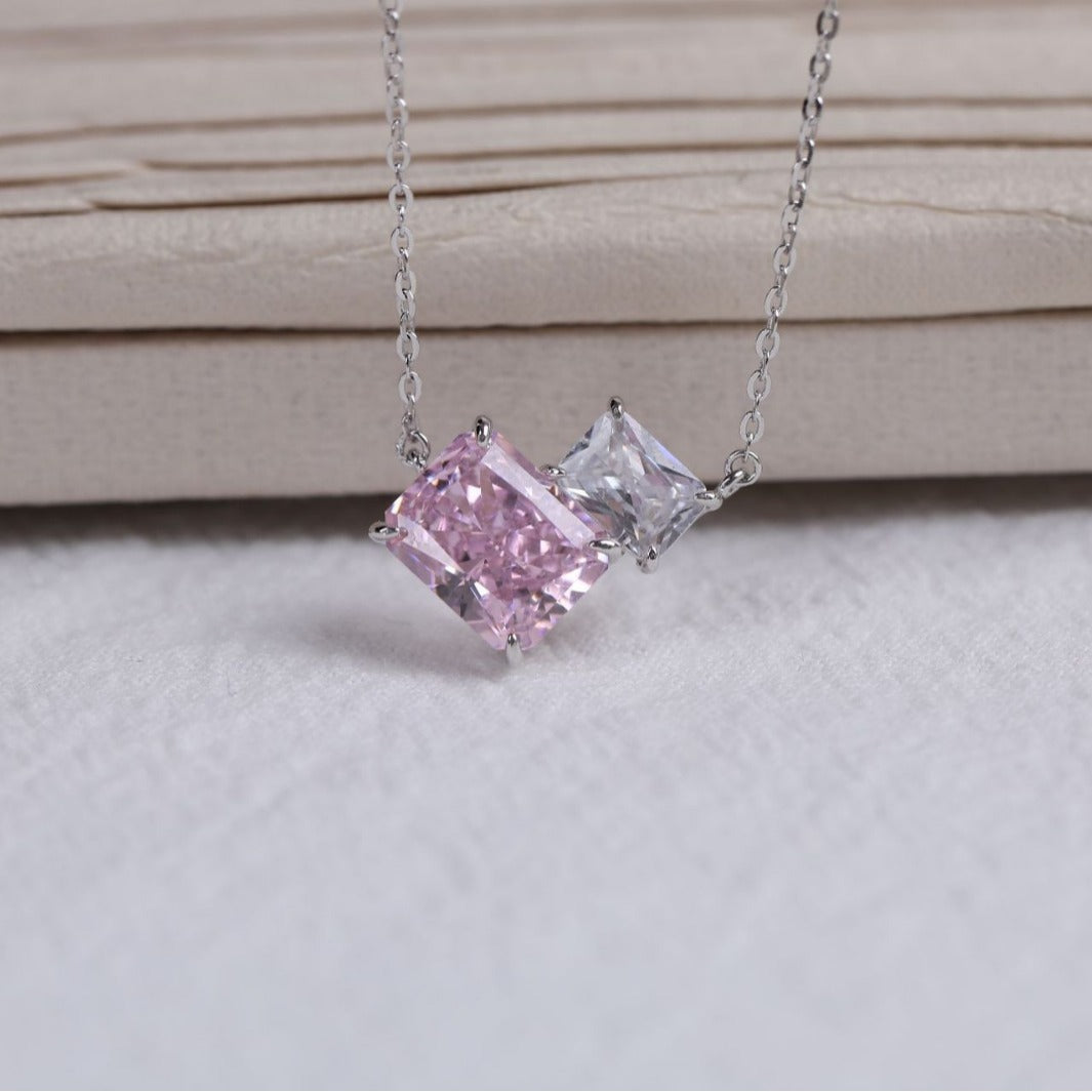 Collana zircone geometrica taglio ghiaccio