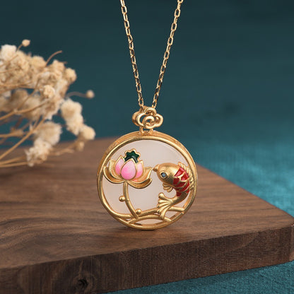 Collana giada loto Hotan