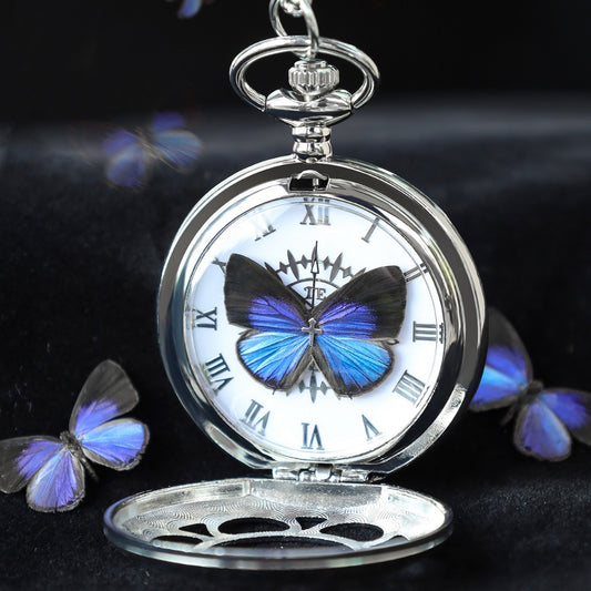 Orologio da tasca stile retrò farfalla