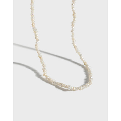 Collana perle barocche acqua dolce irregolari in argento 925