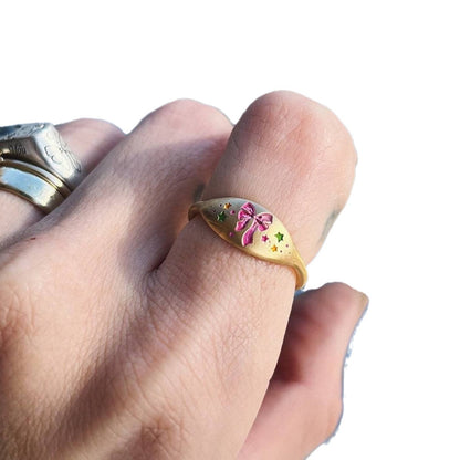 Anello fiocco dipinto a mano