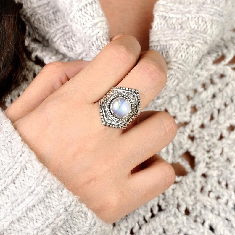 Anello pietra di luna da donna