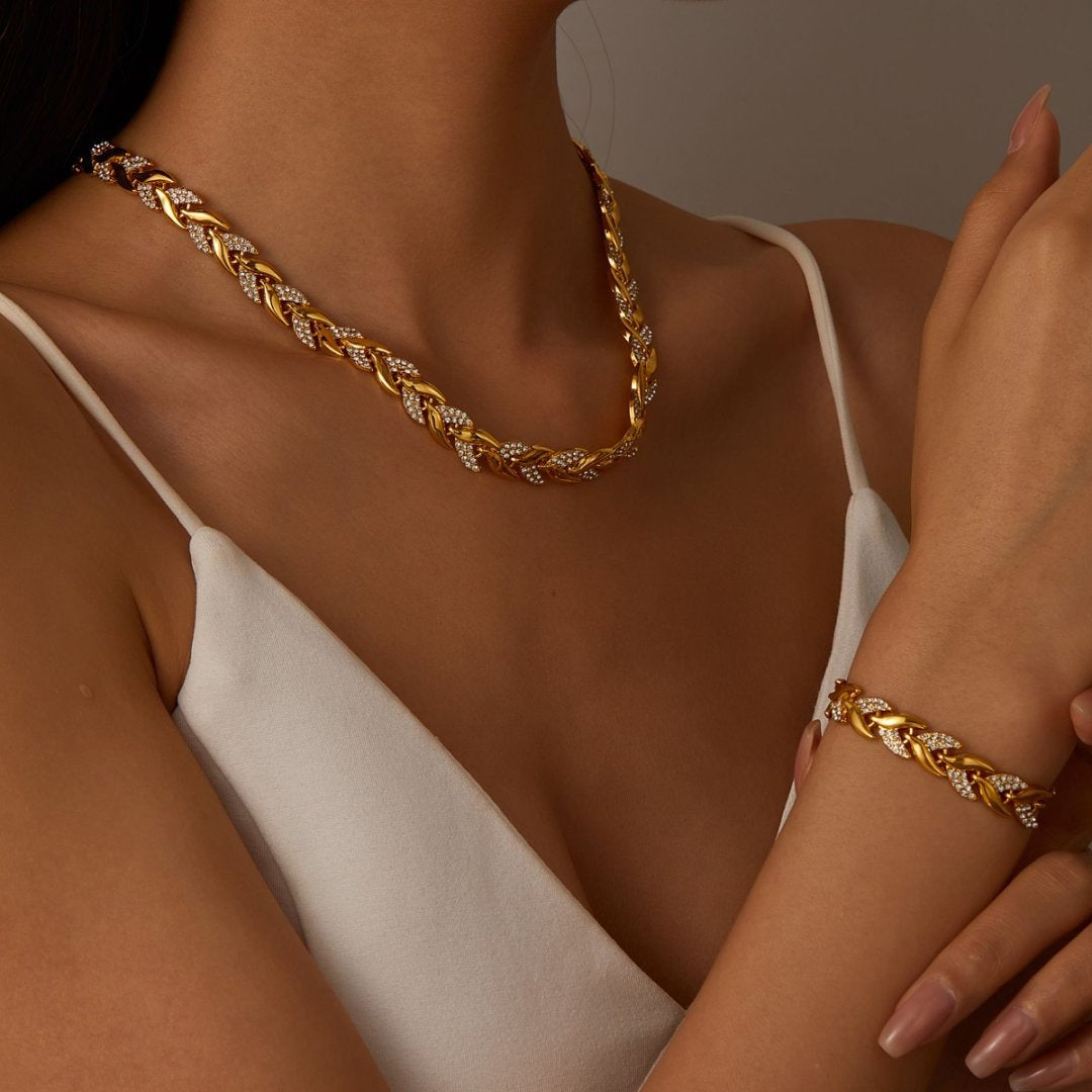 Set collana braccialetto diamanti