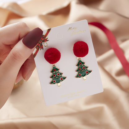 Orecchini natalizi asimmetrici albero