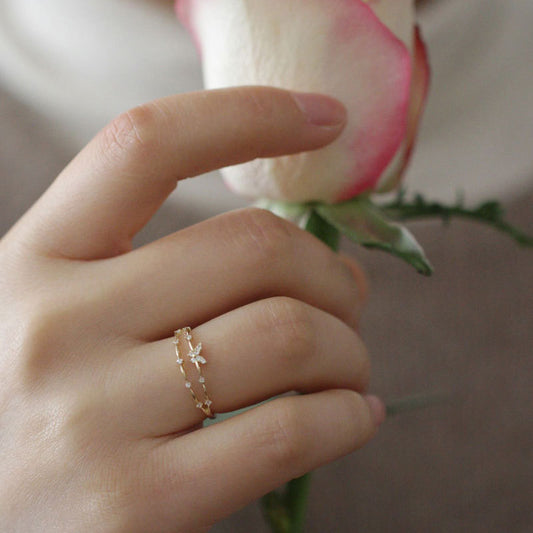 Anello Farfalla Argento doppio strato