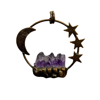 Pendente stella luna ametista
