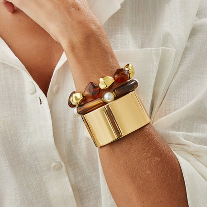 Bracciale ambra e perle