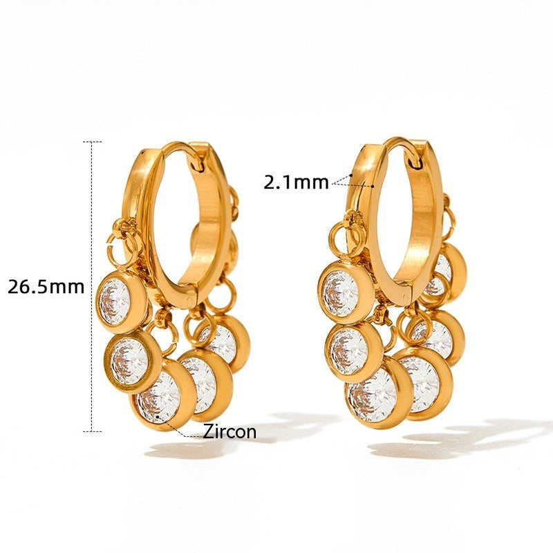 Orecchini zircone geometrici delicati