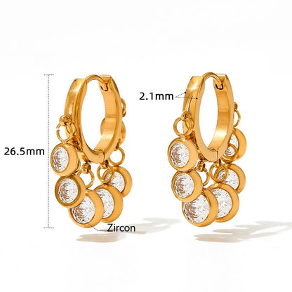 Orecchini zircone geometrici delicati