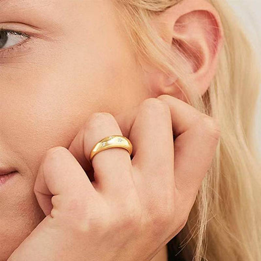 Anello zirconi geometrico abbinato