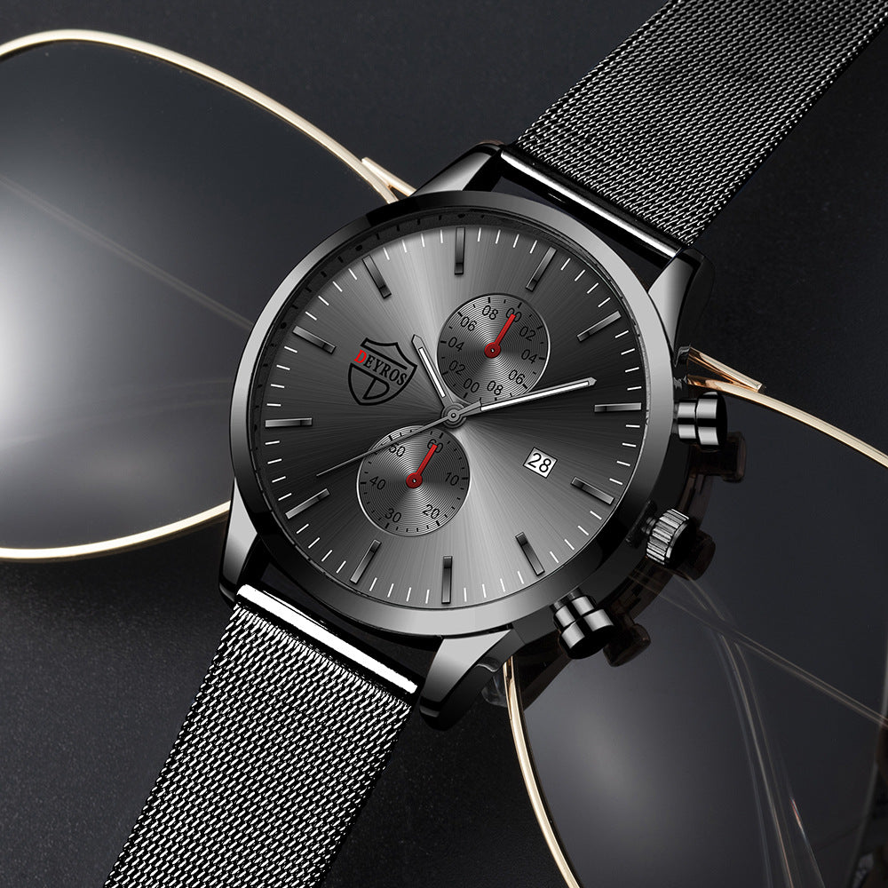 Orologio al quarzo con maglia e calendario