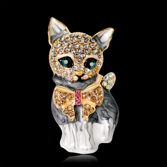 Spilla gattino occhi verdi