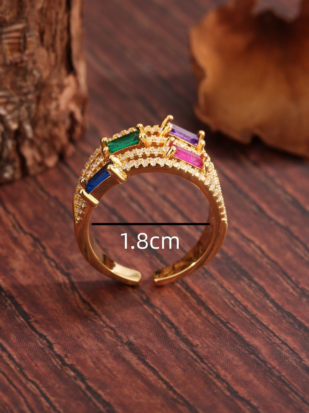 Anello zirconi retrò raffinato