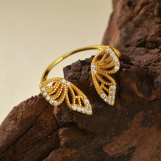Anello farfalla diamanti argento