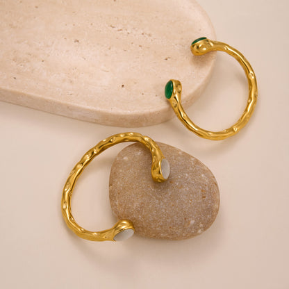 Bracciale titanio oro zircone