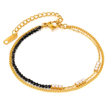 Bracciale doppio strato in titanio