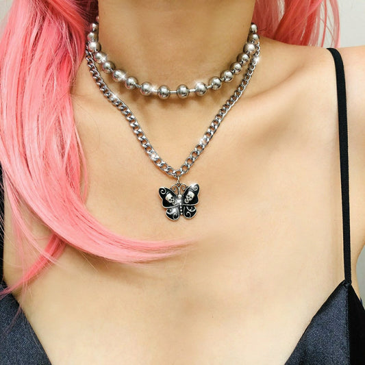Collana farfalla nera da bambina