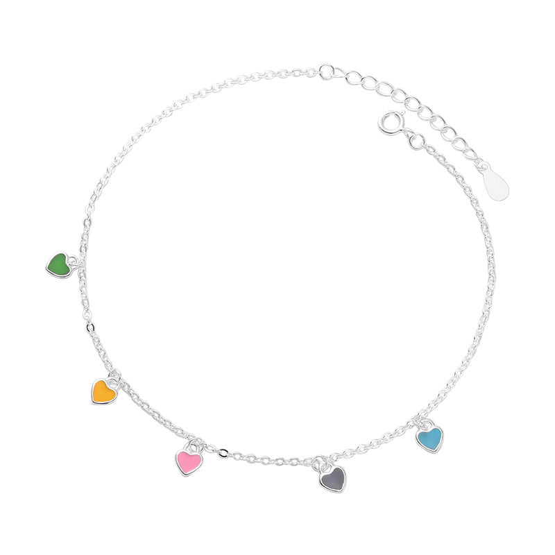Cavigliera con cuore colorato