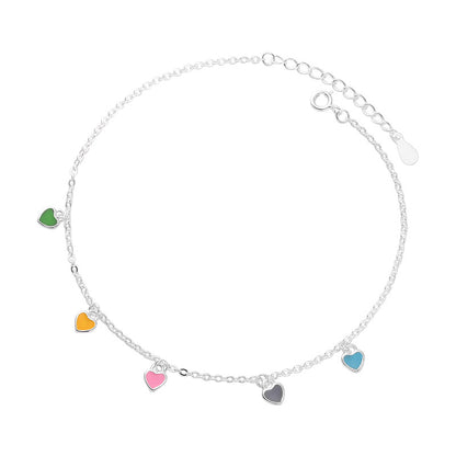 Cavigliera con cuore colorato