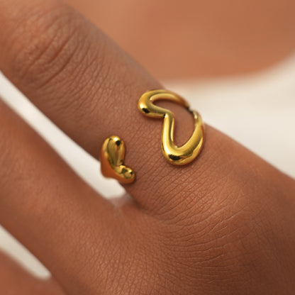 Anello aperto cuore traforato