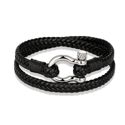 Bracciale pelle ancora