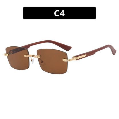 Occhiali rimless quadrati da uomo