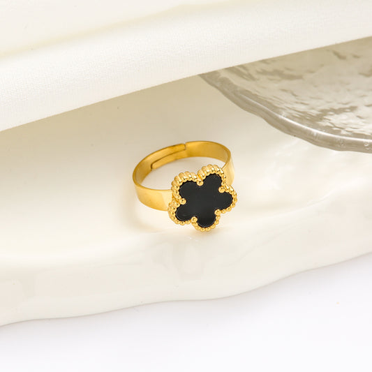 Anello cinque foglie regolabile