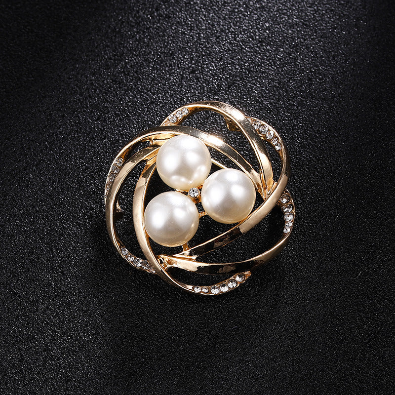 Spilla perla strass