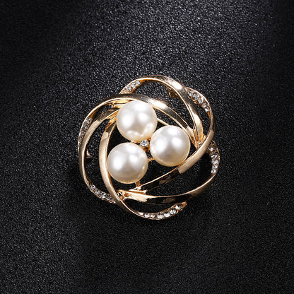 Spilla perla strass