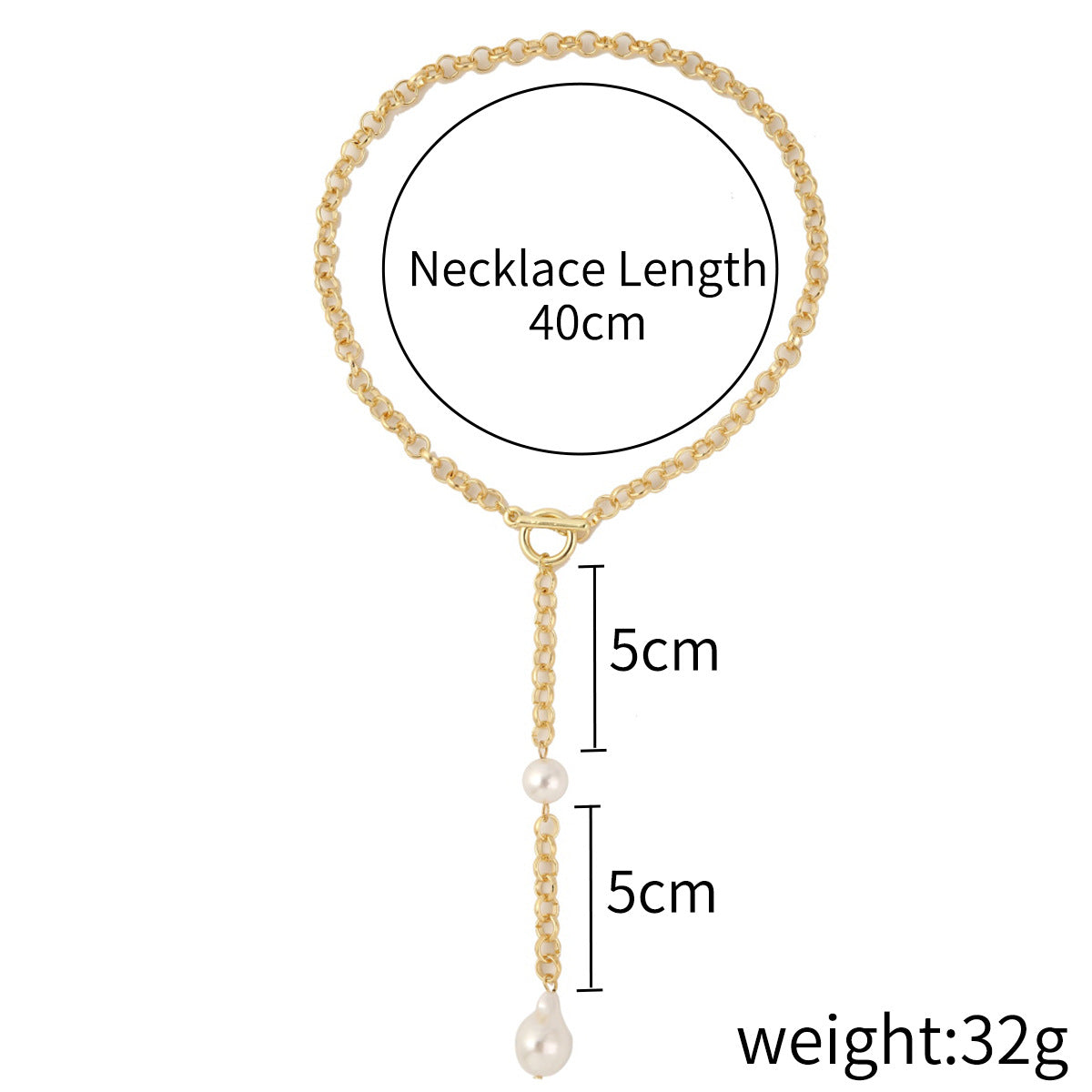 Collana perla naturale multifilo con moneta