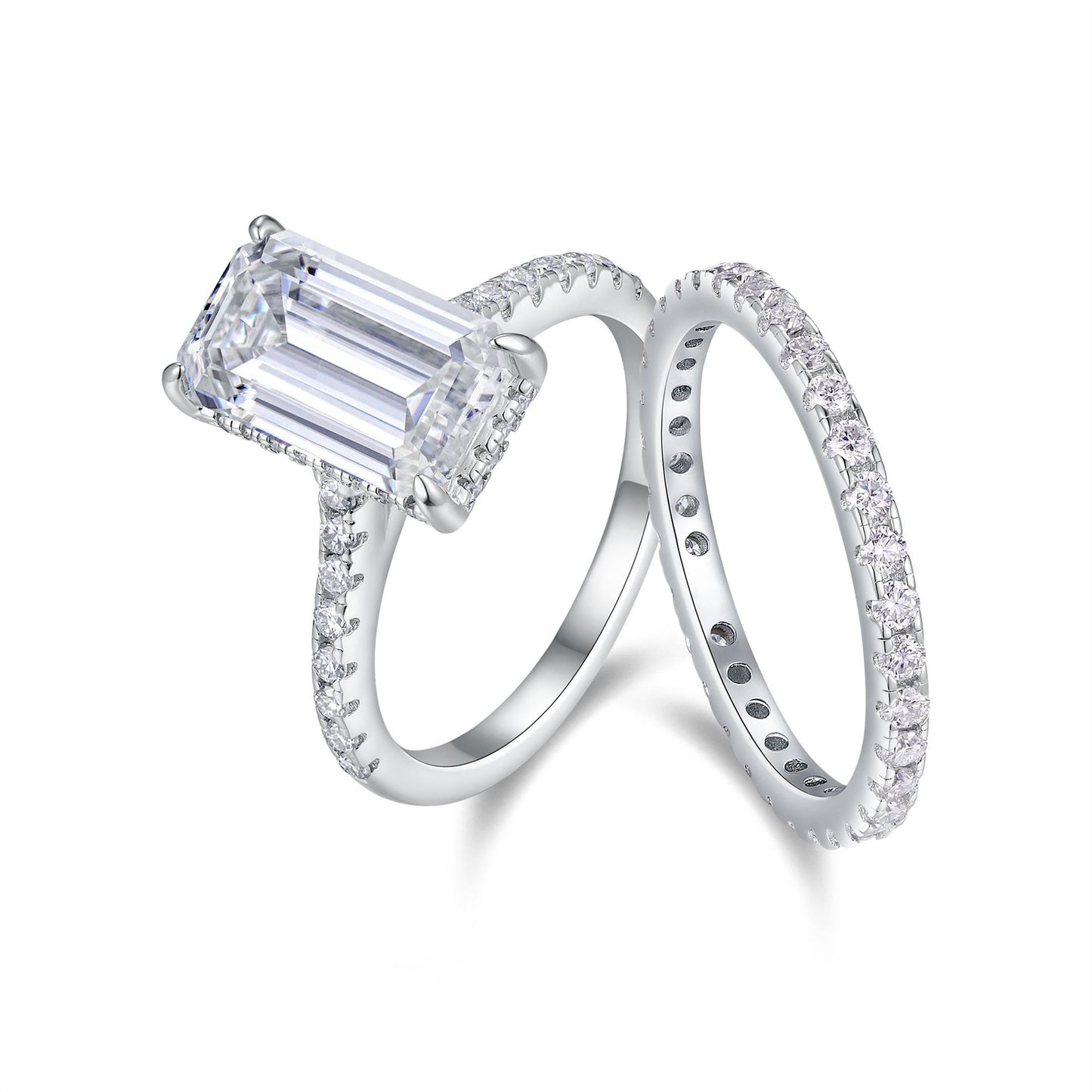 Anello argento moissanite impilabile