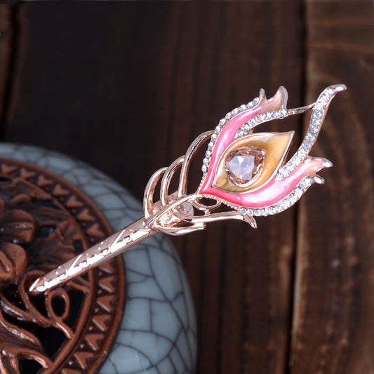 Fermaglio Piuma di Pavone