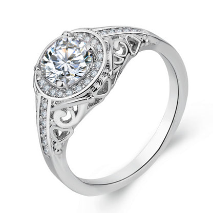Anello zirconi placcato oro con cuore