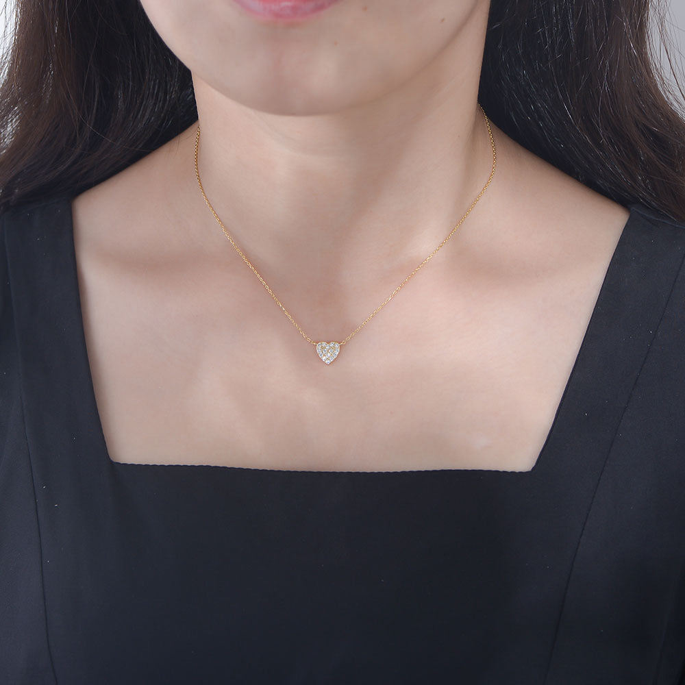 Collana cuore zircone argento da donna