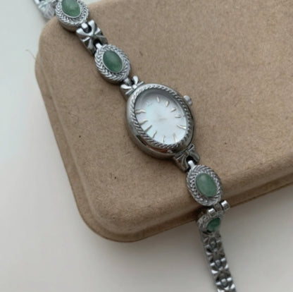 Orologio giada verde da donna al quarzo