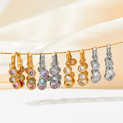 Orecchini zircone geometrici delicati