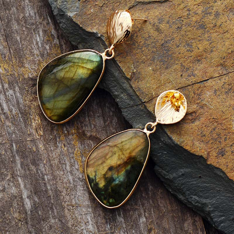Orecchini labradorite