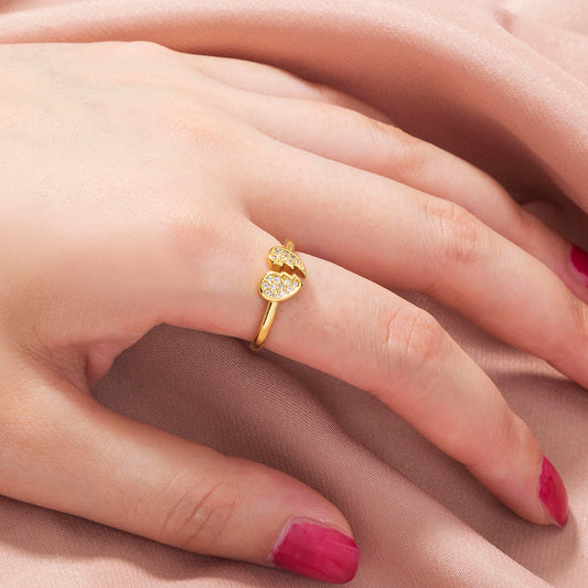Anello cuore regolabile di coppia